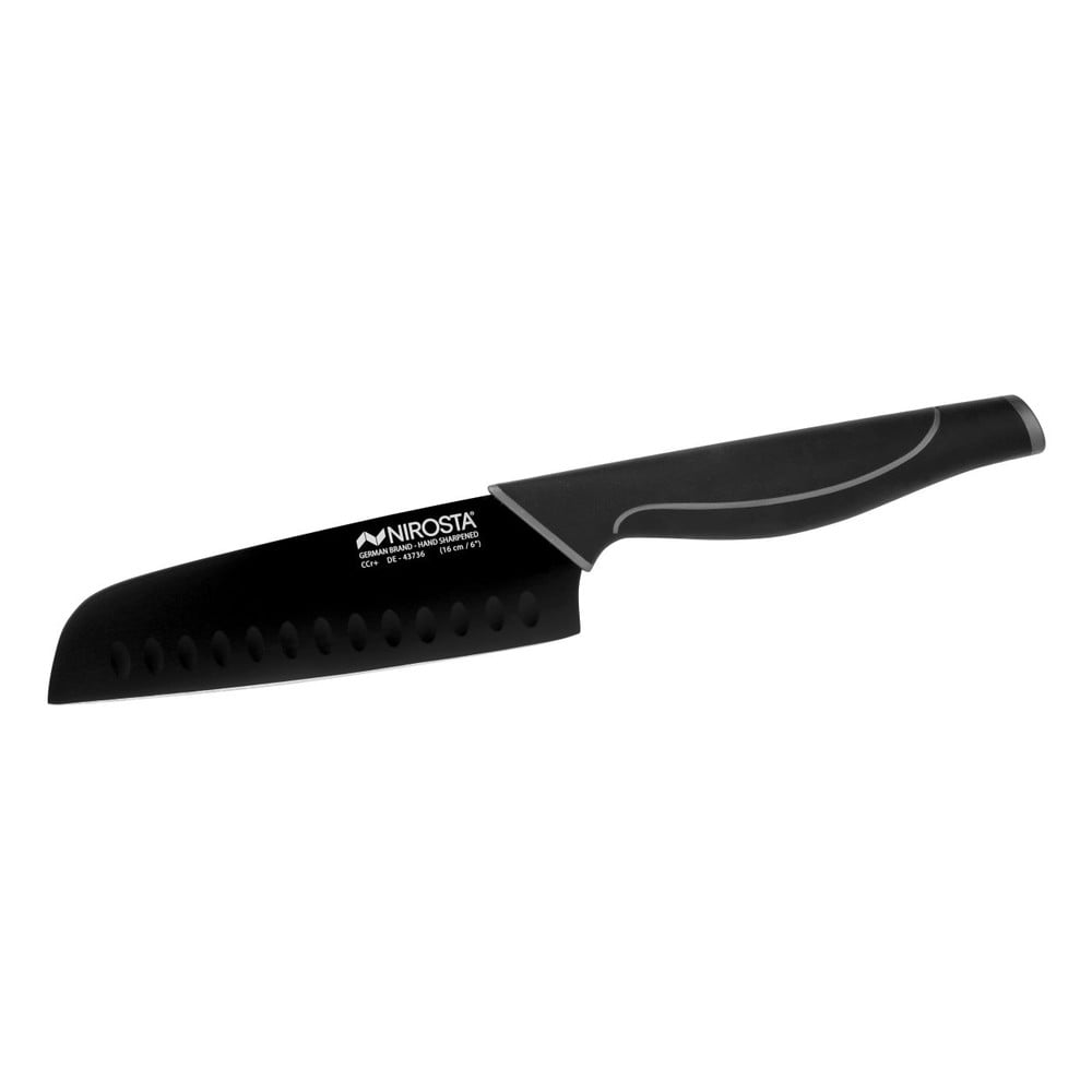 Czarny nierdzewny nóż santoku Nirosta Wave