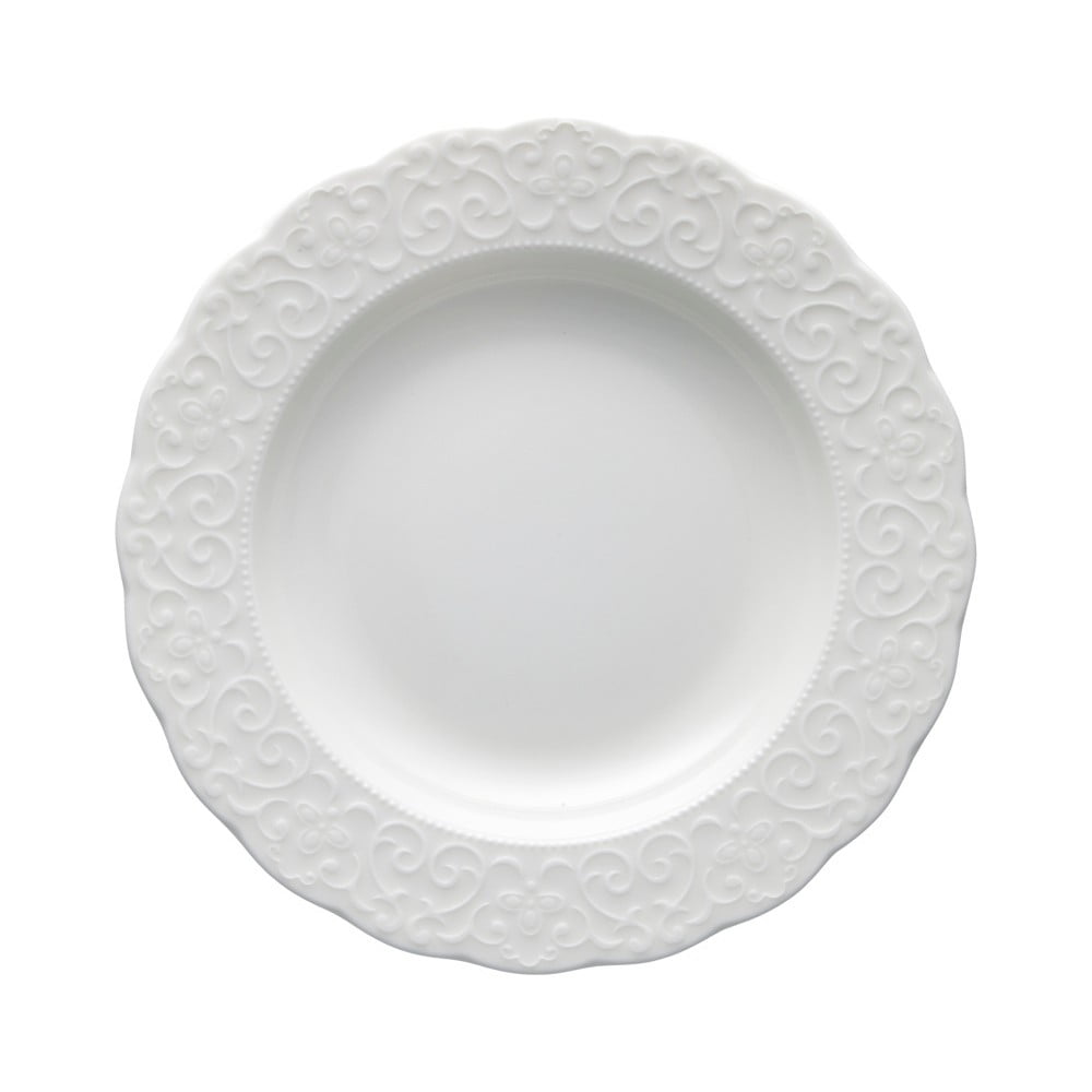 Biały talerz porcelanowy Brandani Gran Gala, ⌀ 22 cm