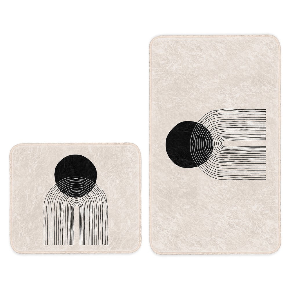 Beżowe dywaniki łazienkowe zestaw 2 szt. 100x60 cm – Minimalist Home World