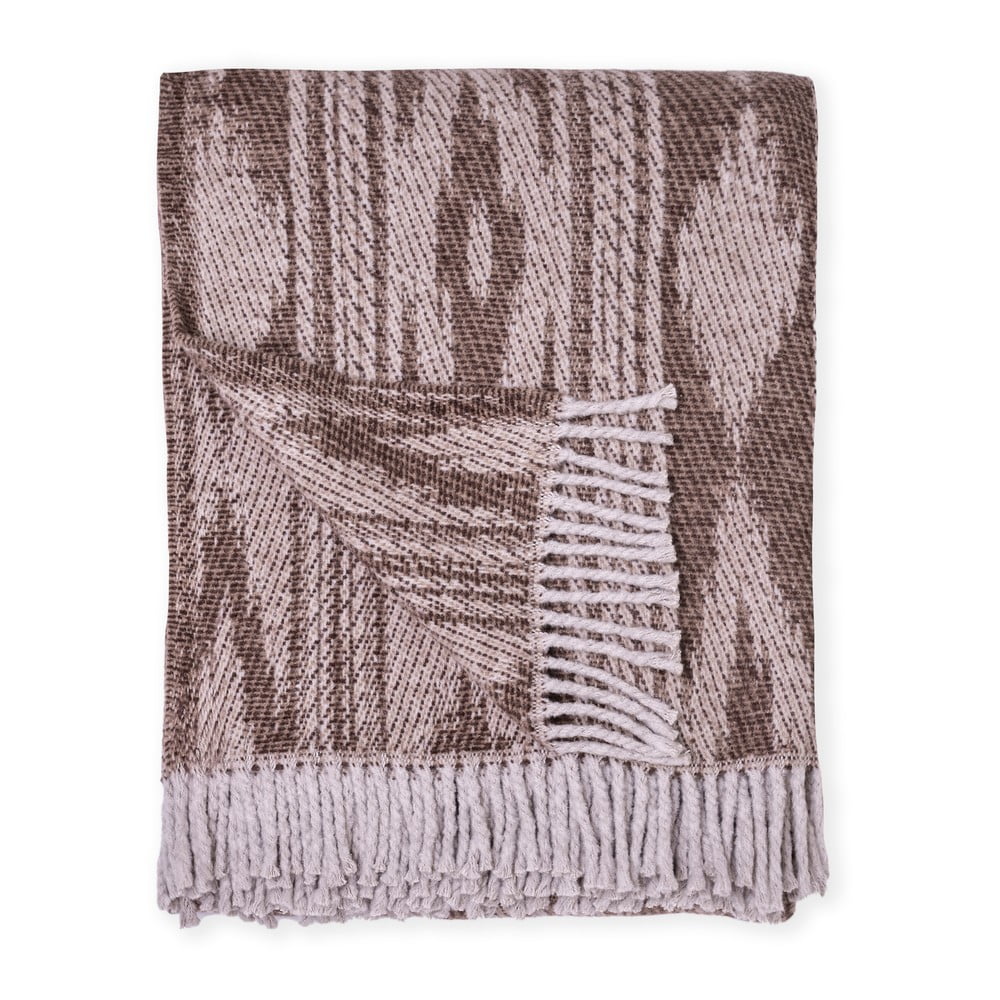 Brązowy pled z domieszką bawełny Euromant Zanzibar, 140x180 cm