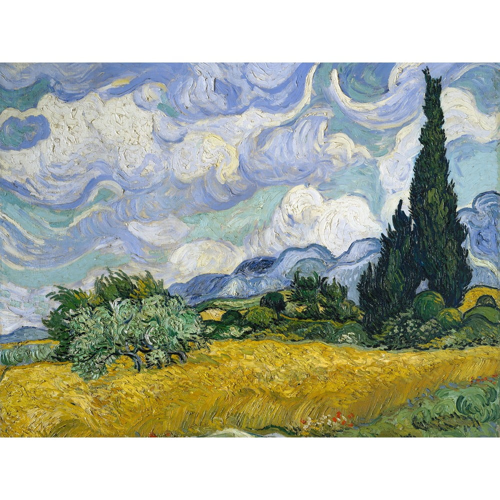 Reprodukcja obrazu Vincenta van Gogha – Wheat Field with Cypresses, 60x45 cm