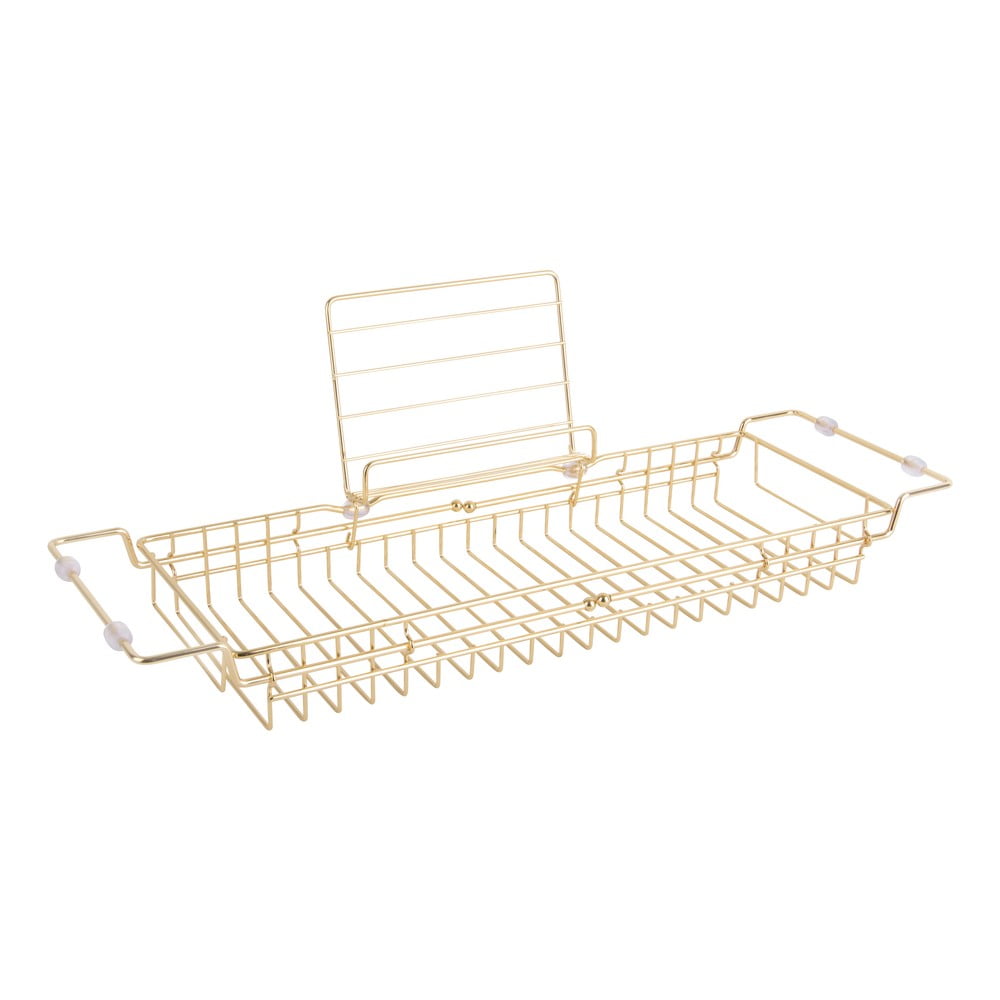 Metalowa regulowana półka na wannę w kolorze złota PT LIVING Tub, 61-86 cm