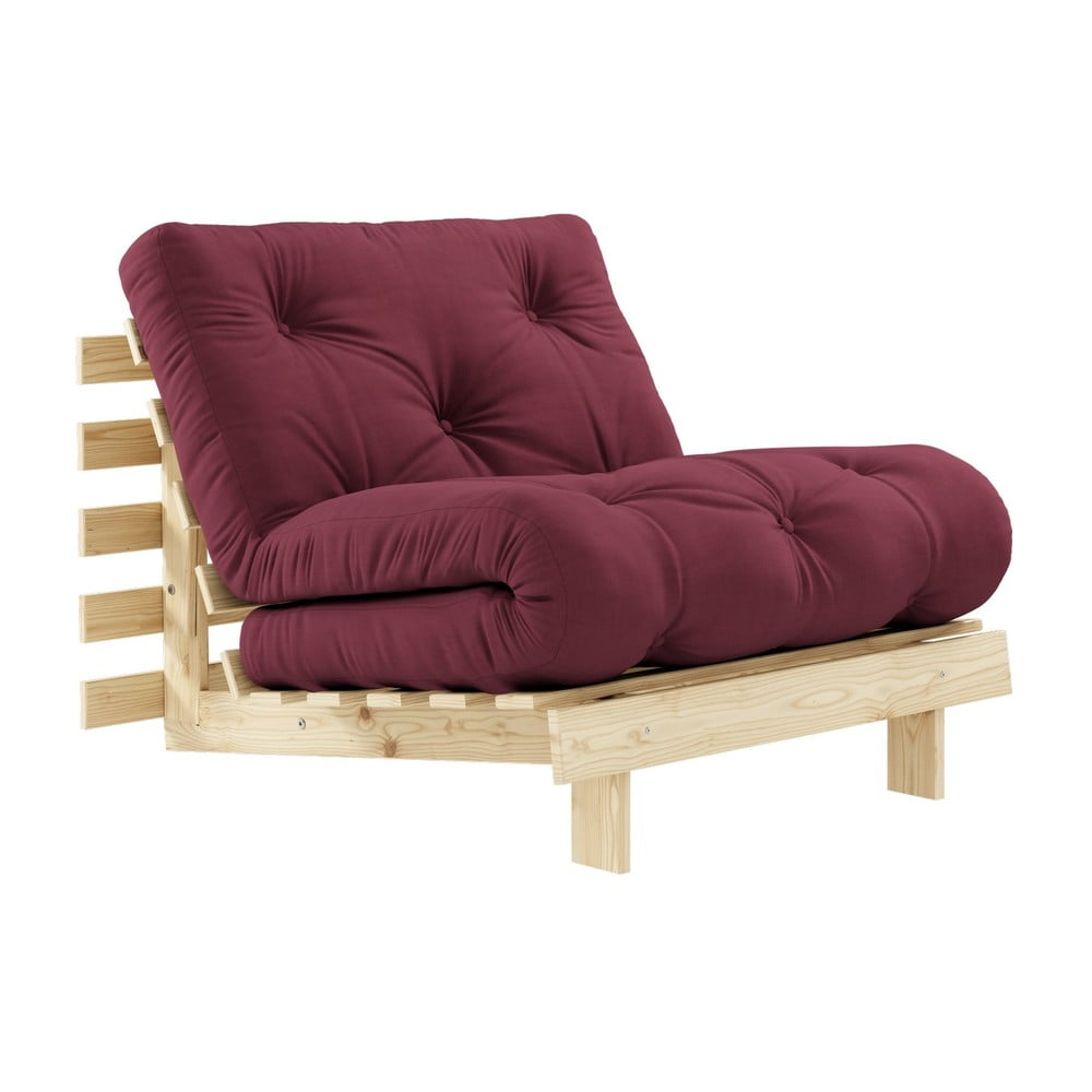 Fotel rozkładany Karup Design Roots Raw/Bordeaux