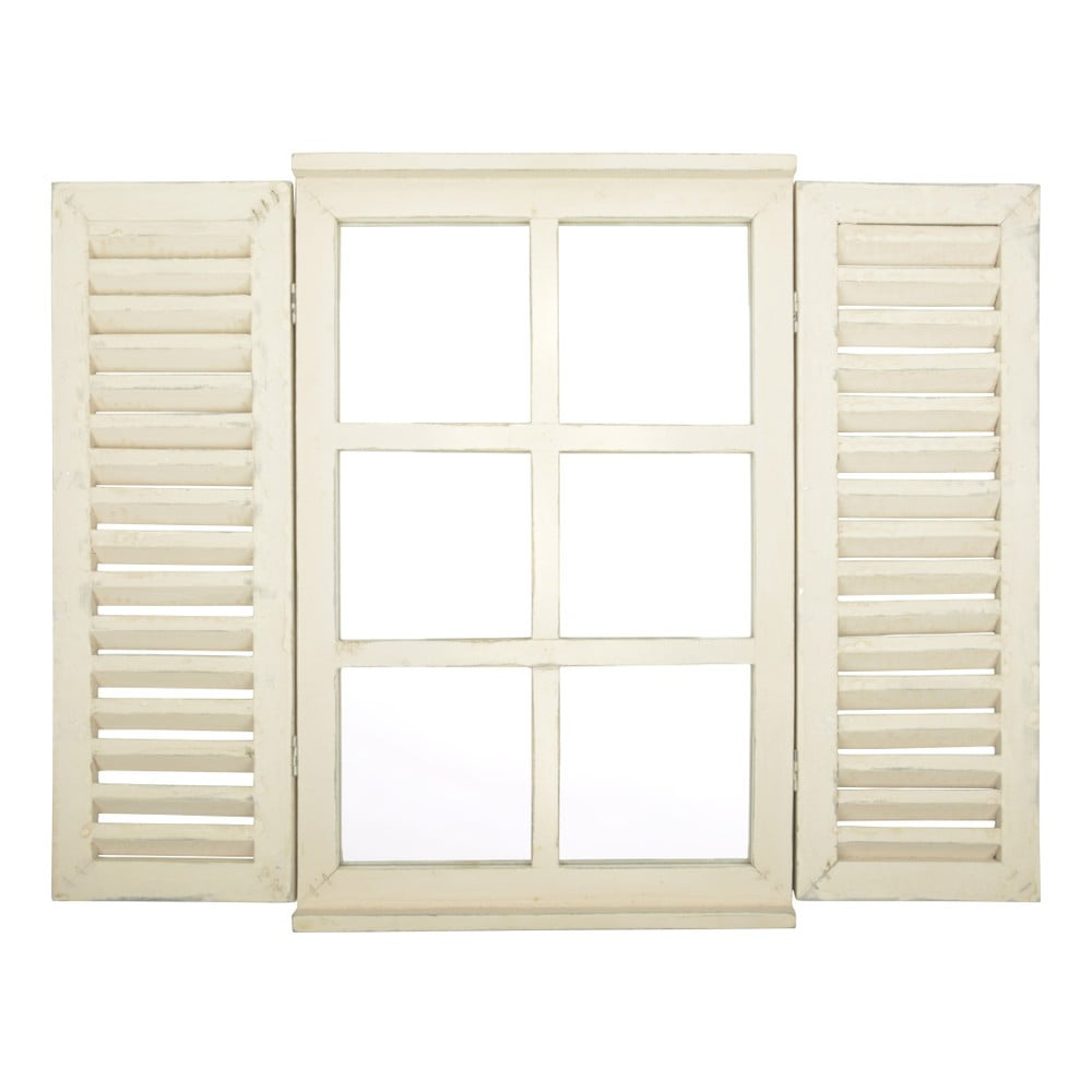Białe lustro Esschert Design Okno, 59x39 cm