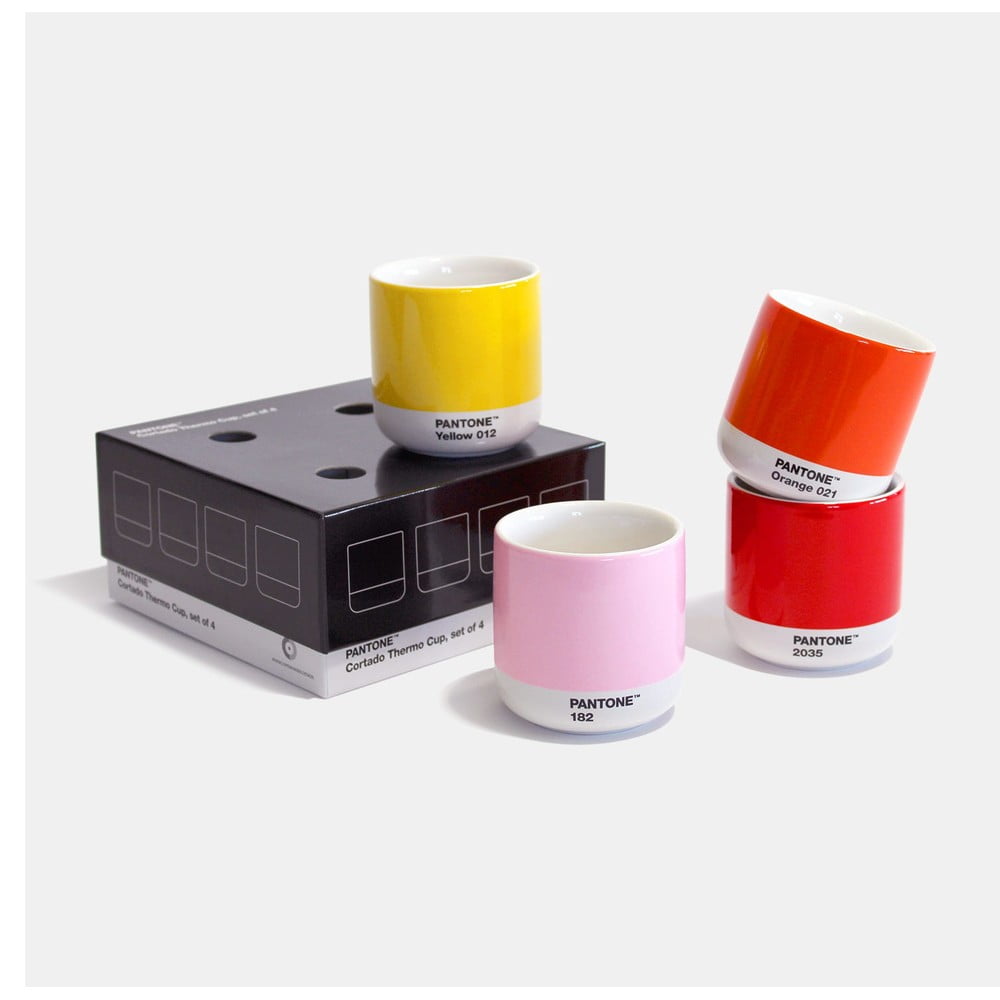 Zestaw 4 termokubków Pantone Cortado Bright, 175 ml