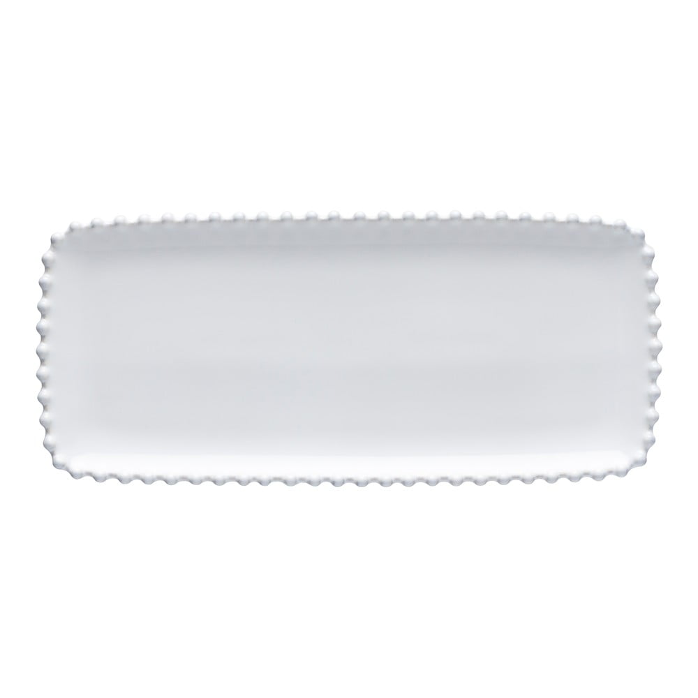 Biały kamionkowy podłużny półmisek Costa Nova Pearl, dł. 30 cm