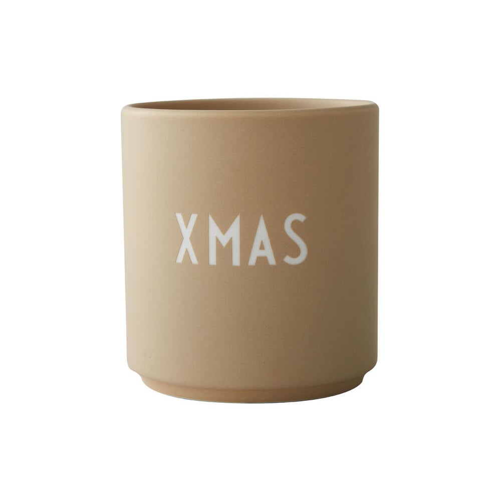 Beżowy kubek z imitacji porcelany Design Letters Favourite, 0,25 l