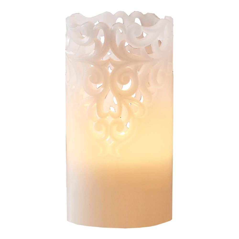 Biała woskowa świeczka LED Star Trading Clary, wys. 15 cm
