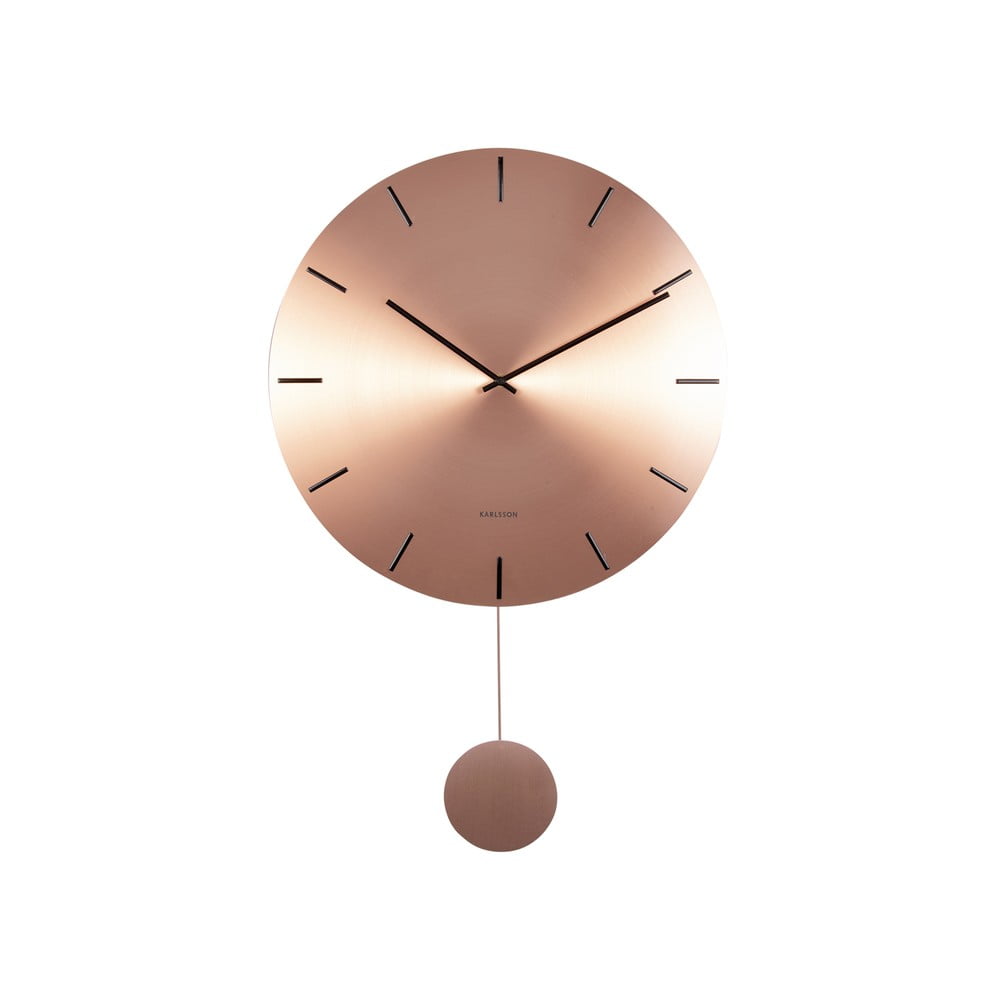 Zegar wahadłowy w kolorze miedzi Karlsson Impressive, ø 20 cm