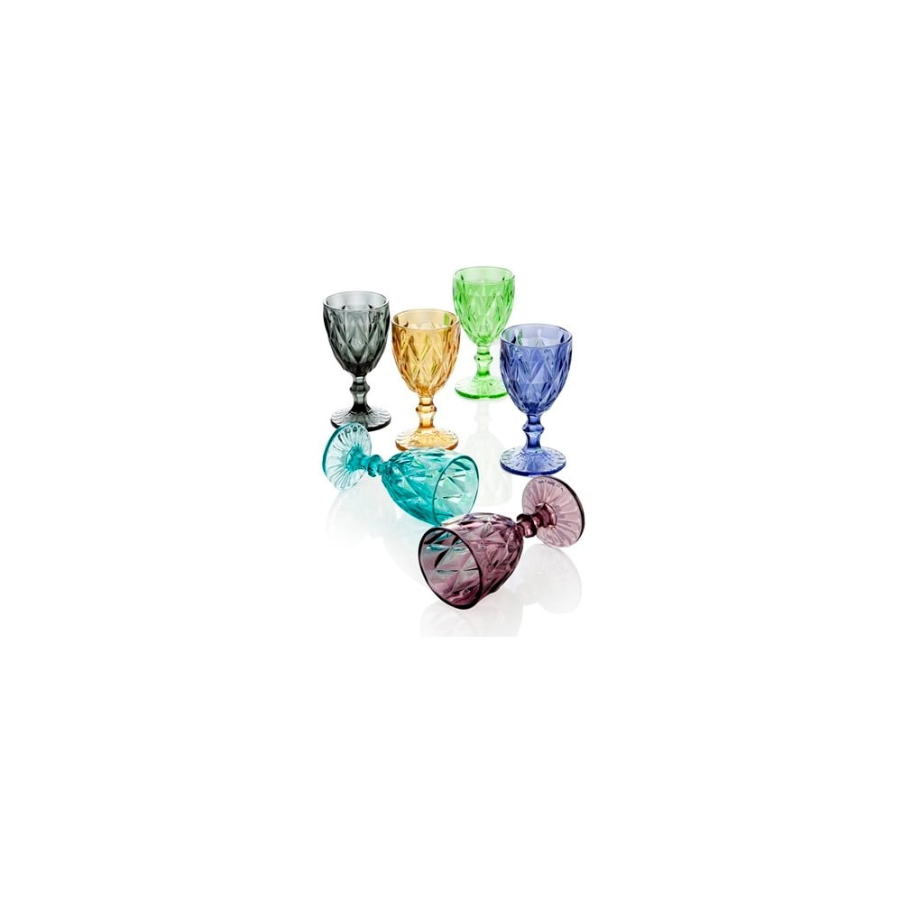 Zestaw 6 kieliszków Brandani Diamante Goblet, 250 ml