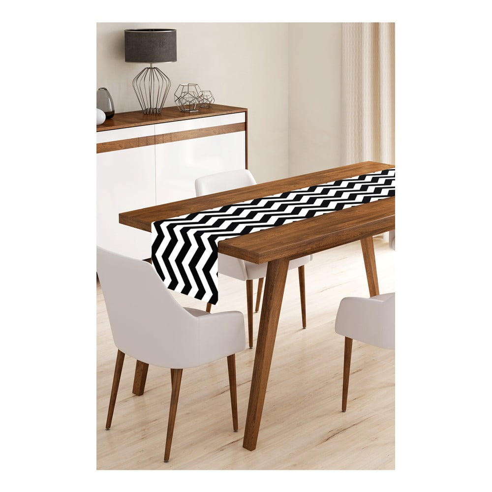 Bieżnik z mikrowłókna Minimalist Cushion Covers Black Stripes, 45x140 cm