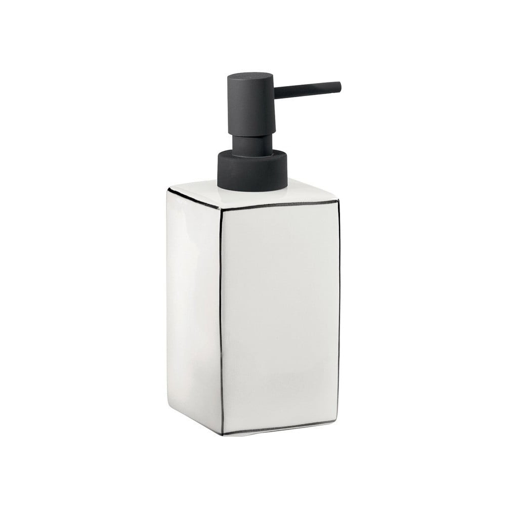 Czarno-biały ceramiczny dozownik do mydła Sapho Lucrezia, 400 ml