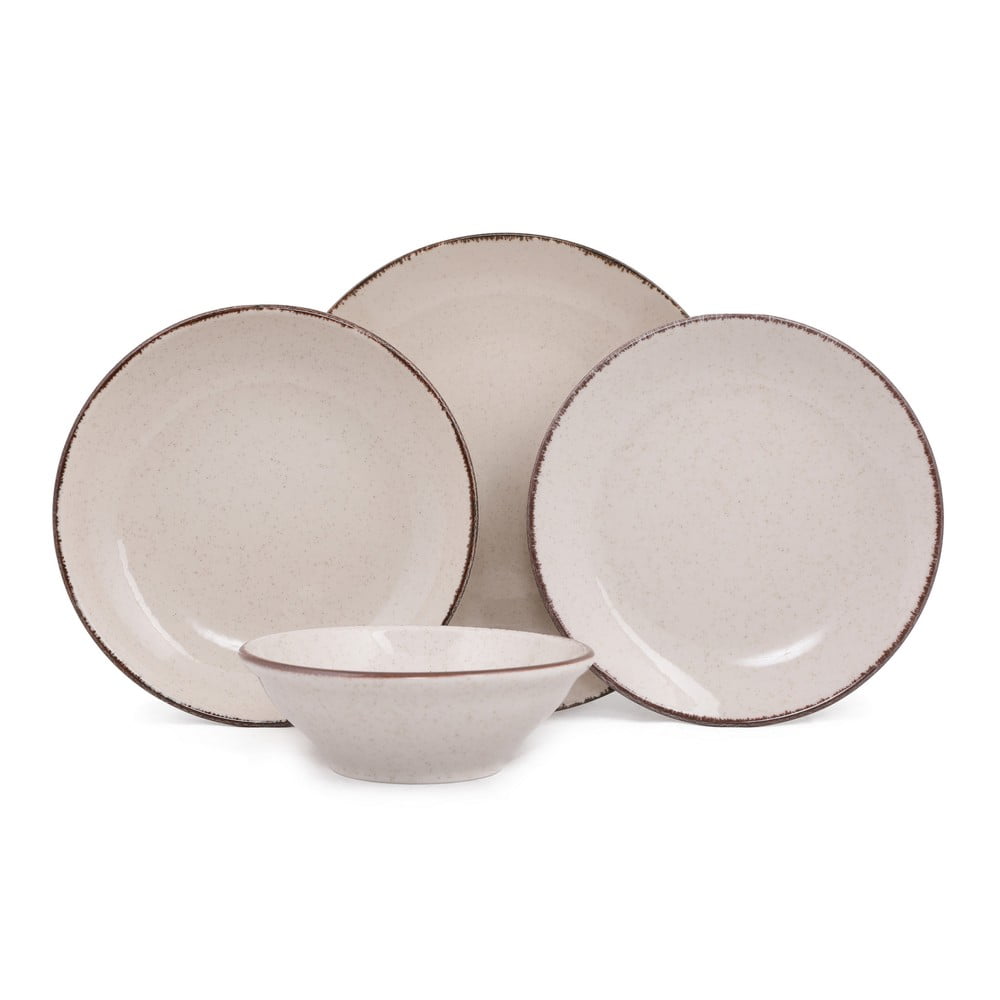 24-częściowy zestaw beżowych porcelanowych naczyń Kütahya Porselen Classic