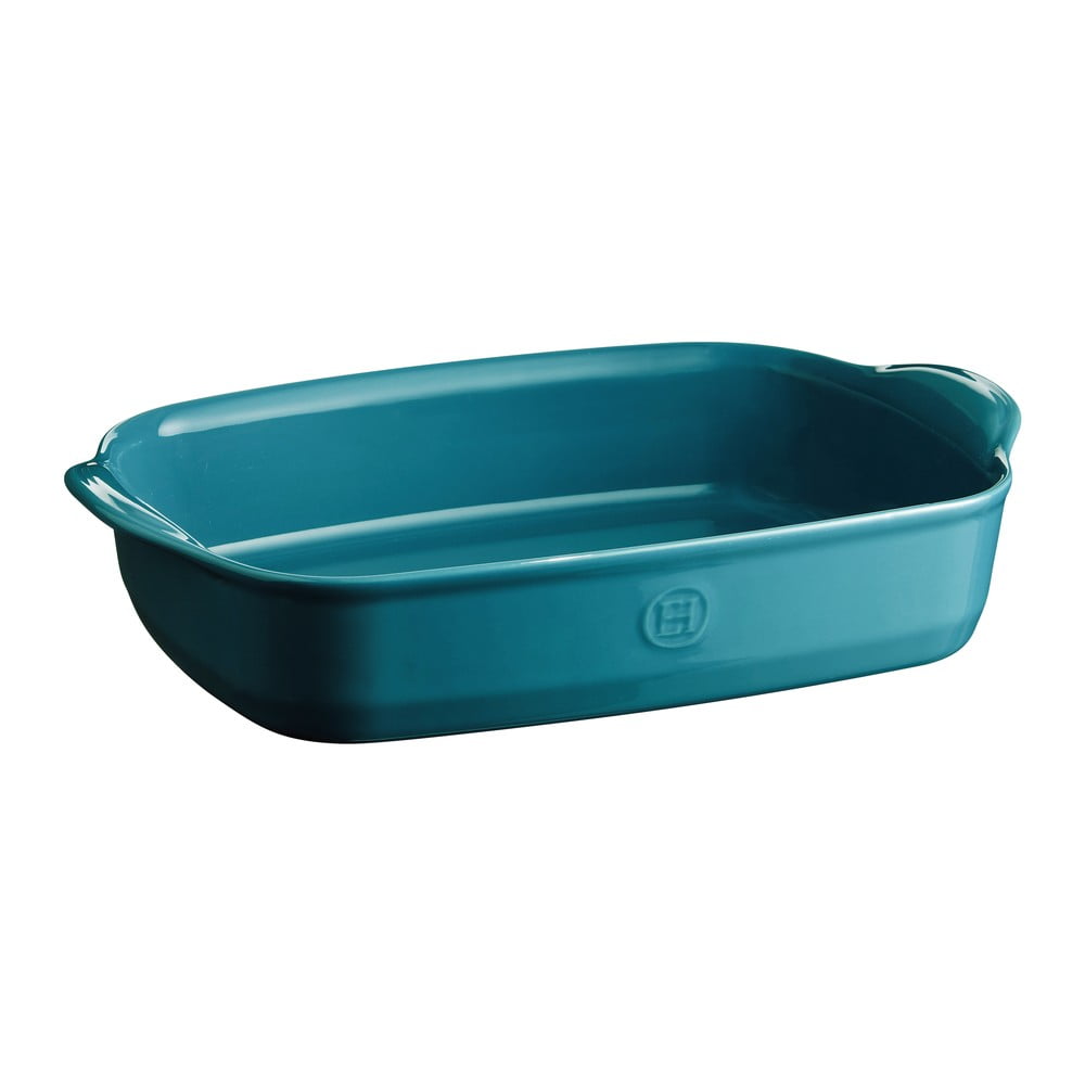 Turkusowa ceramiczna prostokątna misa do zapiekania Emile Henry, 36x23 cm