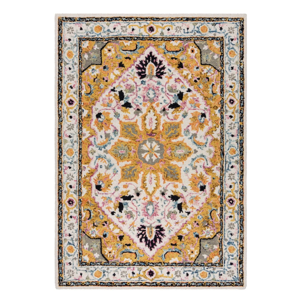 Żółty dywan wełniany 290x200 cm Dahlia – Flair Rugs