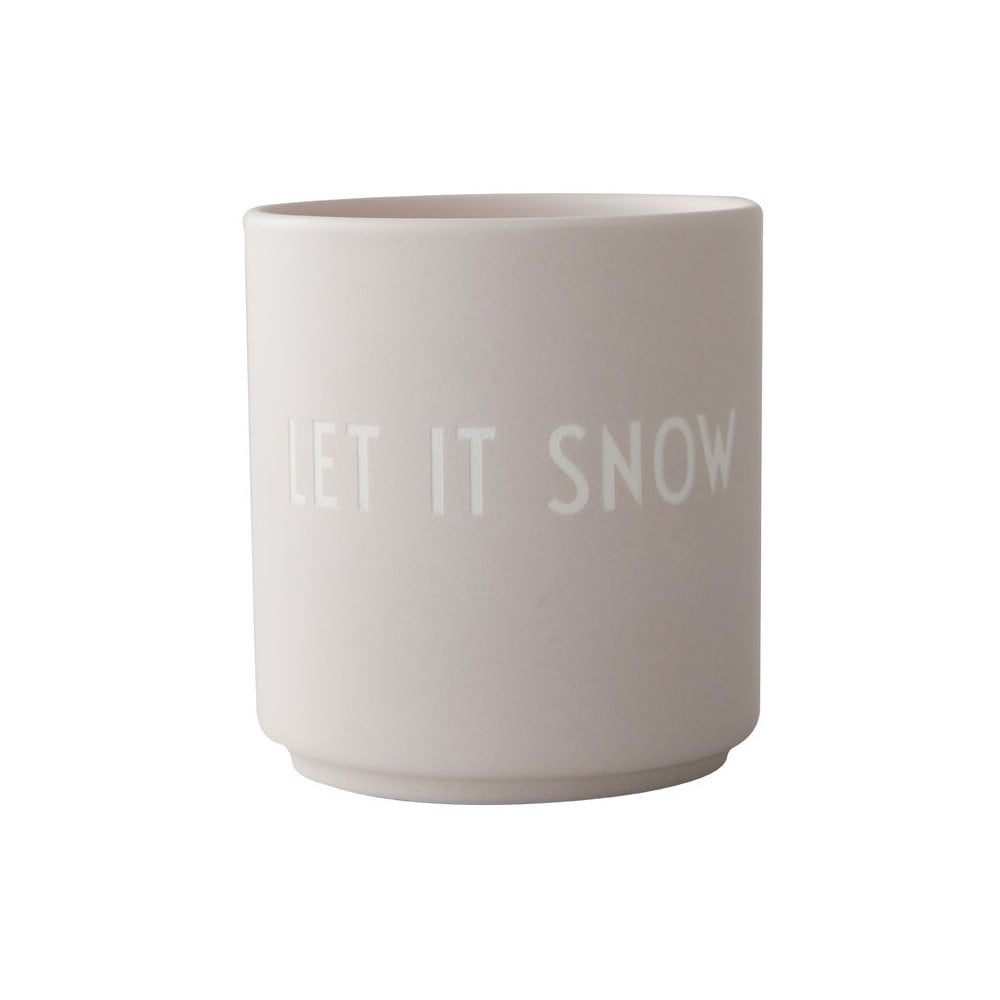 Jasnoszary kubek z imitacji porcelany Design Letters Favourite, 0,25 l