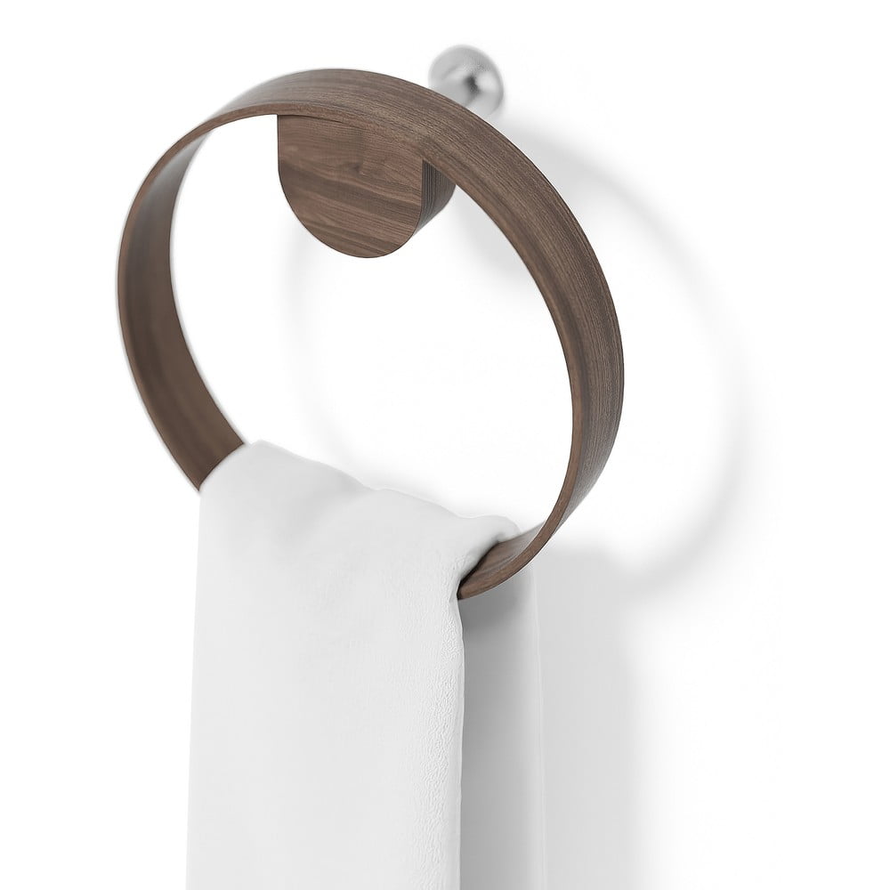 Uchwyt ścienny na ręcznik z drewna orzechowego Wireworks Yoku