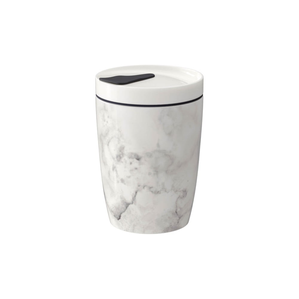 Szaro-biały porcelanowy kubek termiczny Villeroy & Boch Like To Go, 290 ml