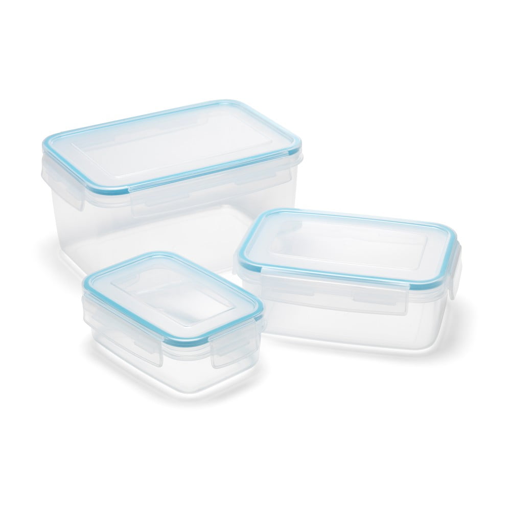 Zestaw 3 pojemników na żywność z pokrywką Addis Clip And Close Rectangular
