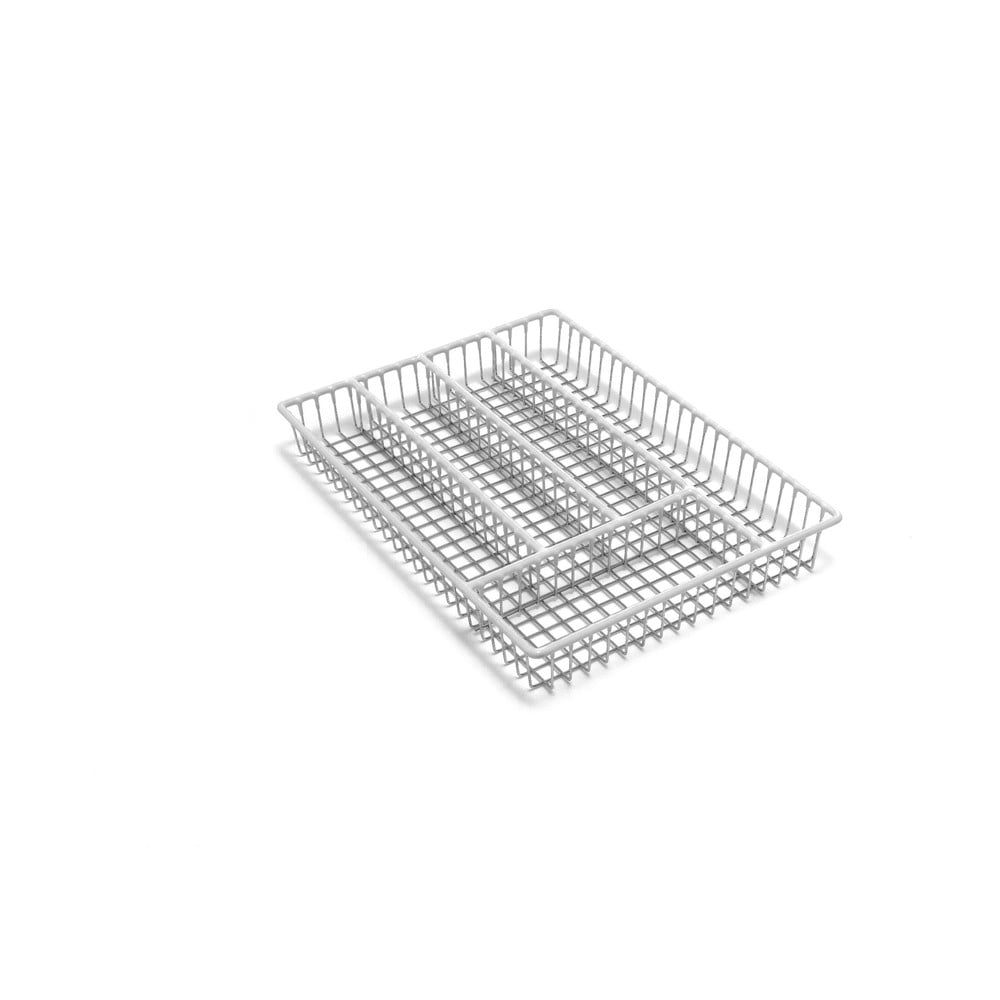 Organizer na sztućce ze stali nierdzewnej z białą obwódką Addis Wire, 36,5 cm