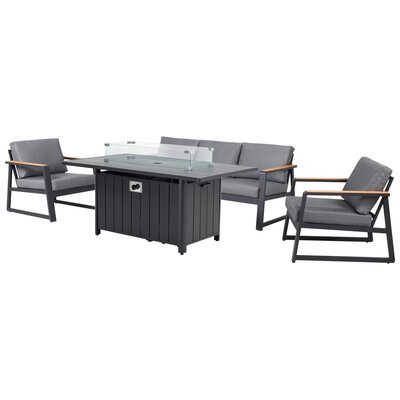 ZESTAW MEBLI OGRODOWYCH Z PALENISKIEM