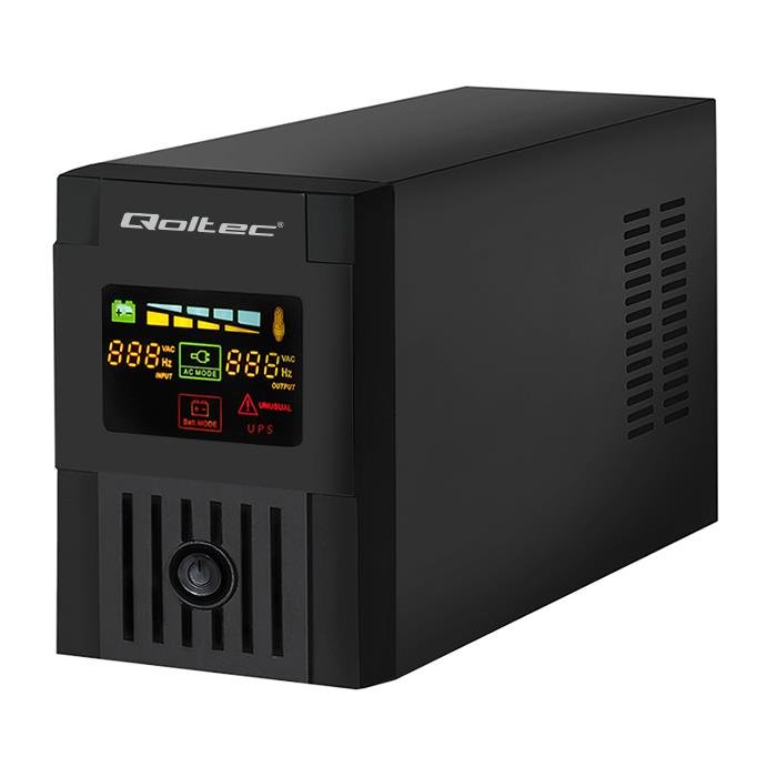 Qoltec Zasilacz awaryjny UPS MONOLITH | 1000VA | 600W | LCD | USB (53953)