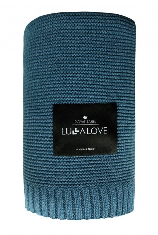 Lullalove Petrol - Bambusowy Koc Tkany - 80x100 - Beżowy - BAMBUSOWY KOC TKANY PETROL