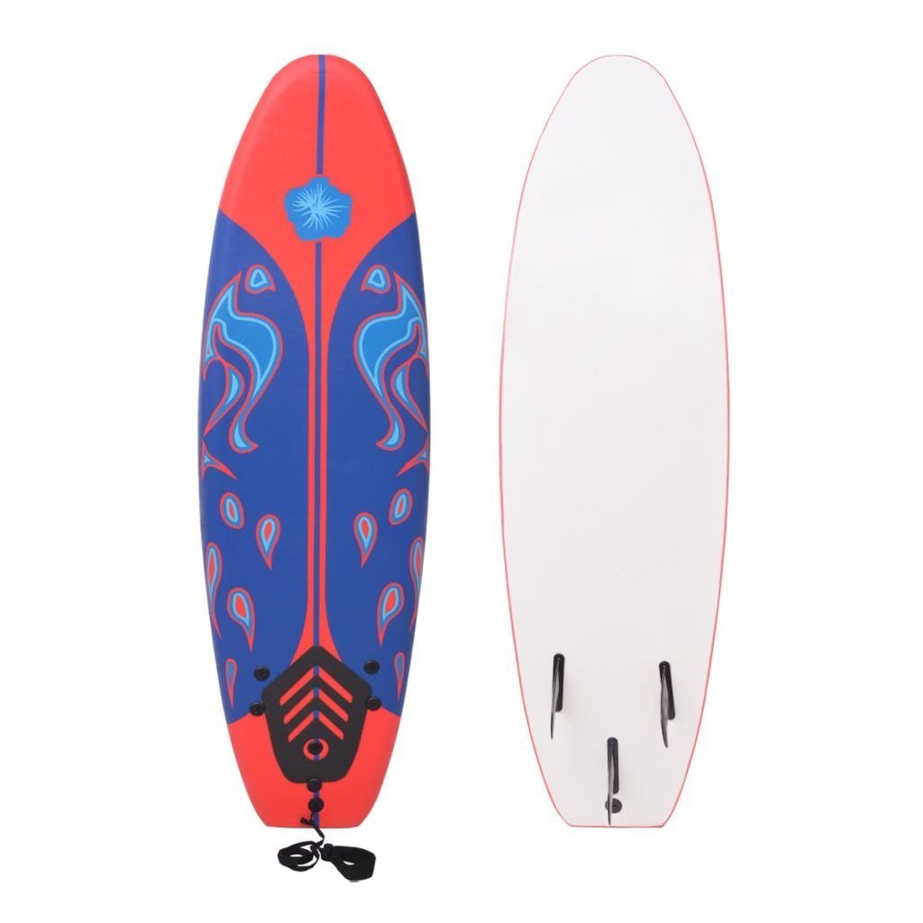 vidaXL Deska surfingowa, 170 cm, niebiesko-czerwona vidaXL