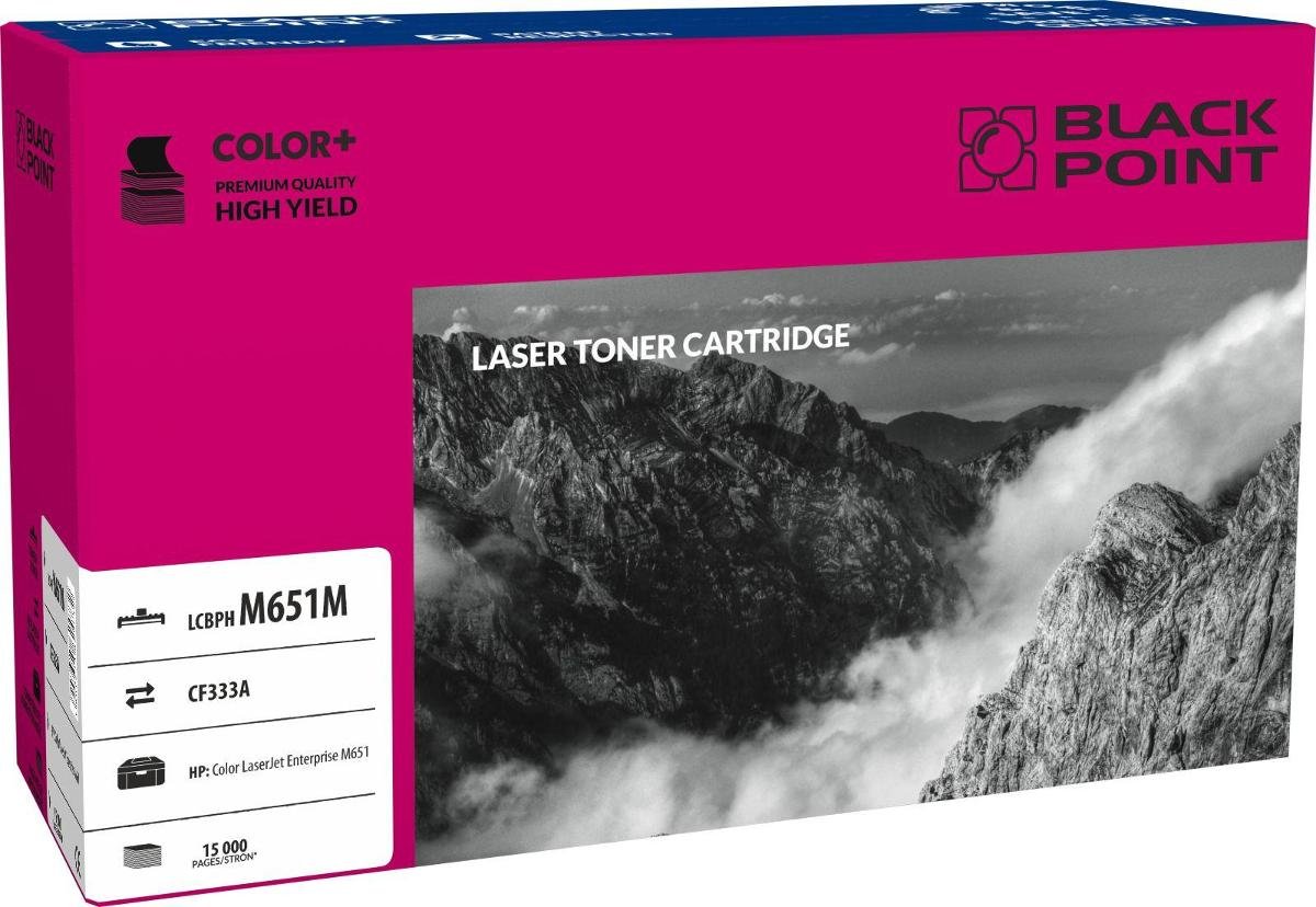 Black Point HP 654A / CF333A MAGENTA toner zamiennik do HP Color LaserJet Enterprise M651n (CZ255A), HP Color LaserJet Enterprise M651dn (CZ256A), HP LCBPHM651M