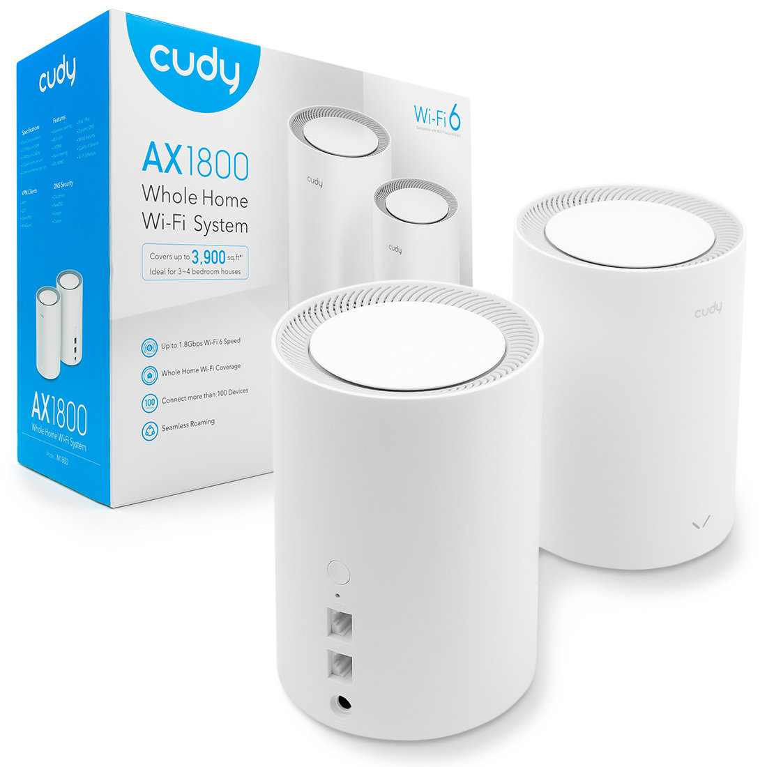 CUDY-M1800/2 Wi-Fi 6, 2.4GHz, 5GHz, 574Mb/s + 1201Mb/s
