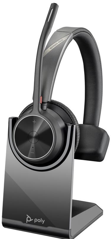 Poly Voyager 4310 UC, V4310 C ezprzewodowy zestaw słuchawkowy Bluetooth Mono z USB-A, z podstawką do ładowania