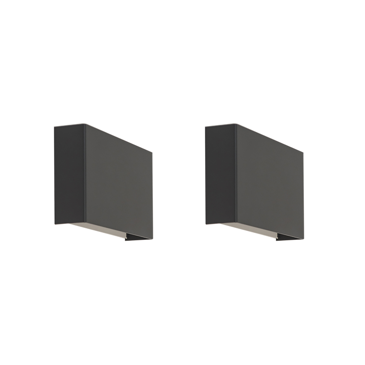 QAZQA Zestaw 2 nowoczesnych kinkietów czarny - Otan