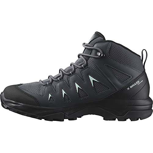 Salomon Damskie buty trekkingowe X BRAZE MID Gore-TEX Hiking Shoe, Ebony/India Ink/Bleached Aqua, 42 2/3 EU, Ebony India Ink Bleached Aqua, 42 2/3 EU