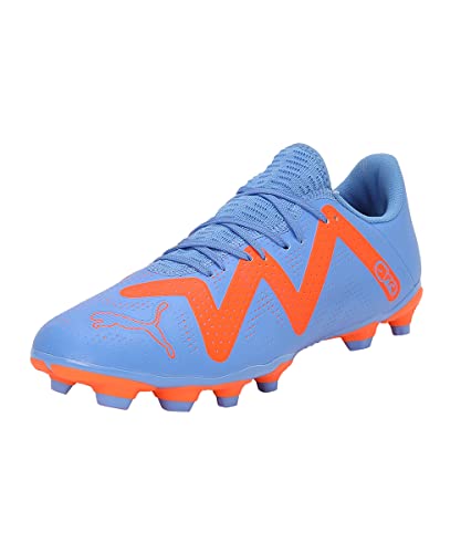 PUMA Męskie Future Play FG/AG buty piłkarskie, niebieski błyszczący biały - ultra pomarańczowy, 40 EU