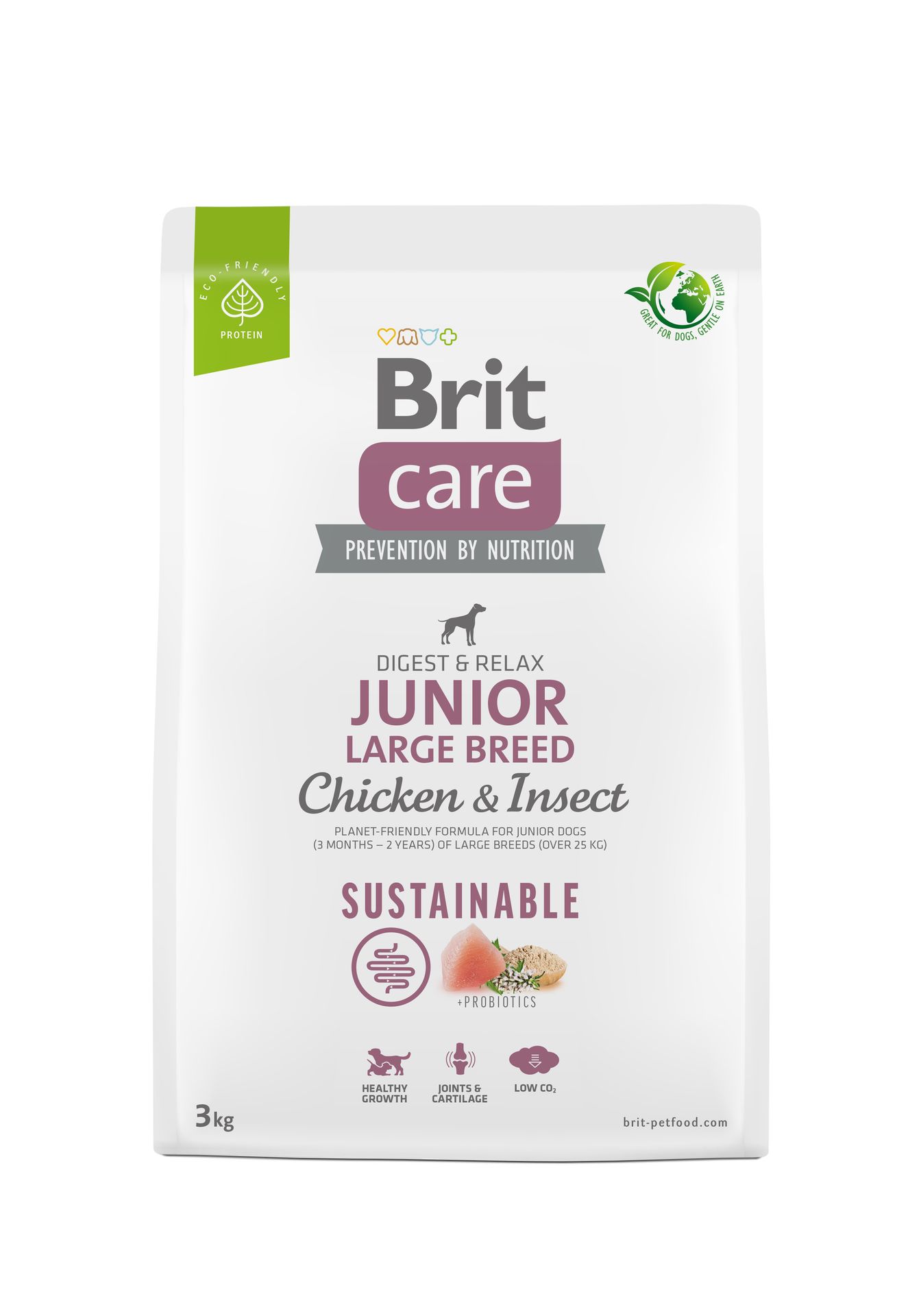 Brit Care Dog Sustainable Junior  Large Chicken Insect 3kg