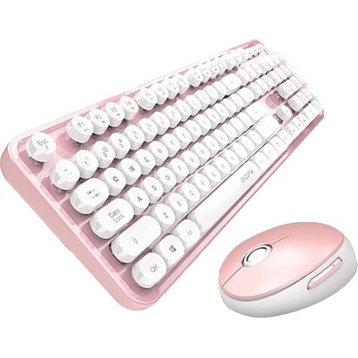 Bezprzewodowy zestaw klawiatura + myszka MOFII Sweet 2.4G (Biało-Różowy)