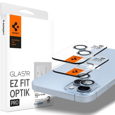 Spigen Szkło hartowane na obiektyw Optik.Tr Ez Fit do Apple iPhone 14/14 Plus Niebieski