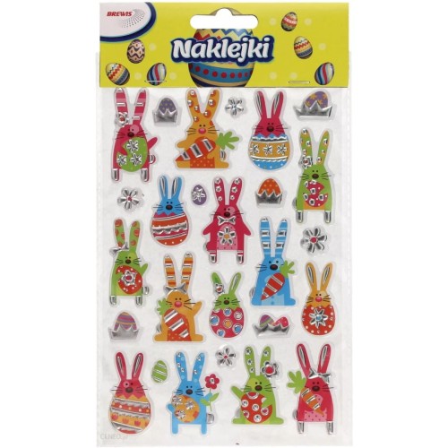 Naklejki z pianki KRÓLICZKI WIELKANOC CLE10 BREWIS