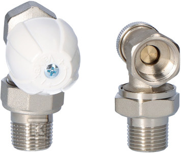 Valvex Zestaw grzejnikowy tradycyjny katowy ACTIV (KS15, ZO-K-15) nikl 1/2