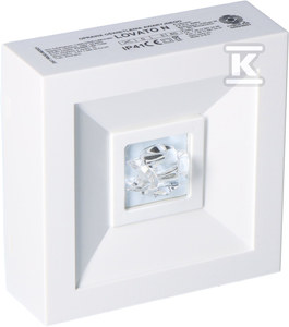 Oprawa LOVATO N ECO LED 3W (opt. koryt.) 1h jednozadaniowa biała. Nr.kat.: LVNC/3W/E/1/SE/X/WH