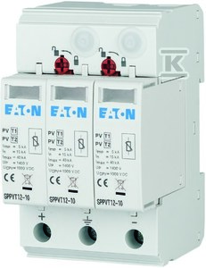 Eaton Ogranicznik przepięć B+C Typ T1+T2 2P+N 15kA 3,7kV 1000V DC SPPVT12-10-2+PE 177256 177256