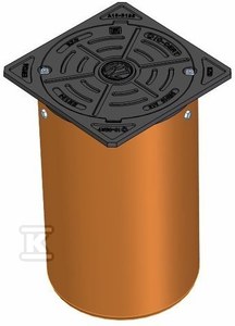 Właz żeliwny teleskopowy kwadratowy przykręcany KL.A15 (1.5T) z rurą DN315 L=500