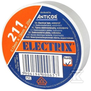 Taśma ELECTRIX 211 19 mm 20 m biała