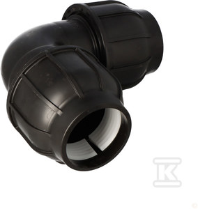 Kolano zaciskowe PP 90st. 110x110 PN10, do rur PE, kolor czarny