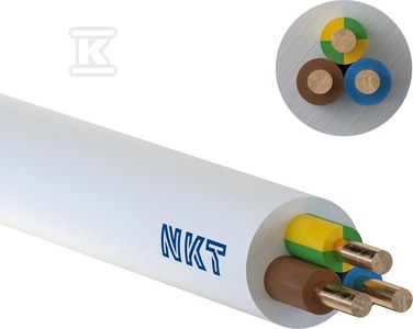 NKT Przewód instalacyjny YDY żo 750V 3x2,5 biały bęben NKT