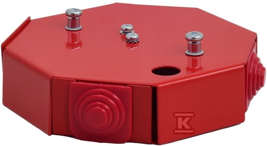 Puszka przeciwpożarowa PIP-1AN R3x2x4 ośmiokątna, E90, rozgałęźna, wymiary 115x28x123mm, czerwony 84621616