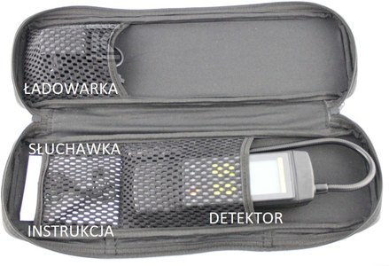 Futerał do detektora futerał do testo 316-2, mieści detektor, ładowarkę, słuchawkę, instrukcję