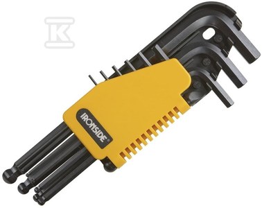 Zestaw 9 kluczy trzpieniowych/imbusowych ampułowych z kulką do pracy pod kątem