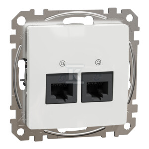 Gniazdo komputerowe 2xRJ45 kat.6 UTP, biały SEDNA DESIGN