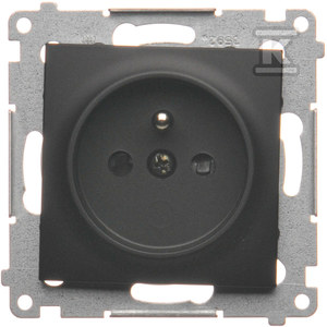 Kontakt Simon Simon 54 Gniazdo wtyczkowe z uziemieniem i przesłonami (moduł) 16A 250V zaciski śrubowe czarny mat DGZ1Z.01/49 DGZ1Z.01/49